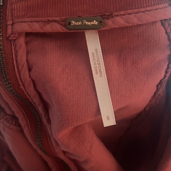 Free People Maroon Corduroy Skirt - Size 6 - Picture 3 of 4